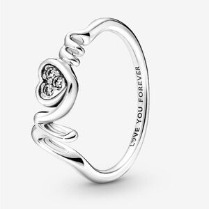Pandoras Mom Pavé Heart Ring Sterling silver